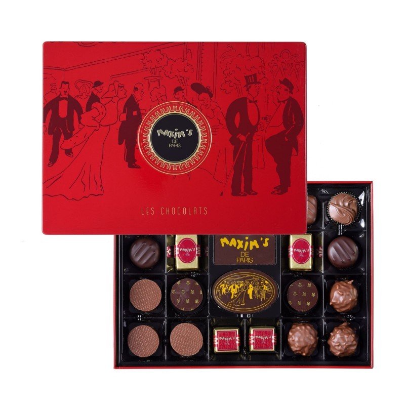 Assorted Chocolates in Red Tin, 22 Pces-Chocolate-Maxim's shop