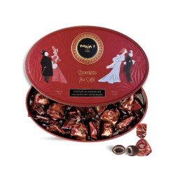 Chocolate covered coffee candy, Red oval tin, 6.17oz-Chocolate-Maxim's shop