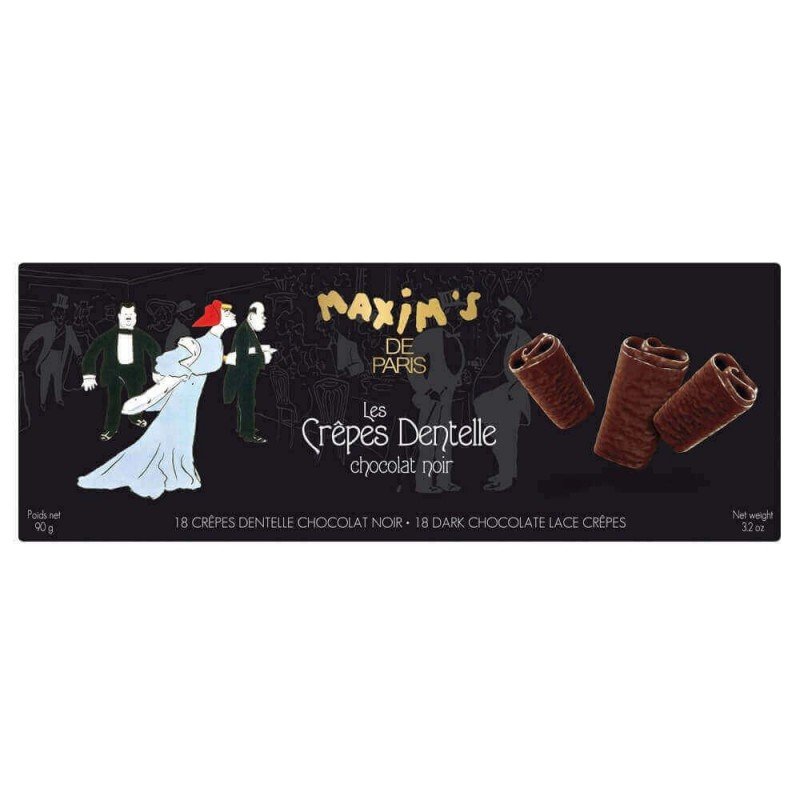 Dark Chocolate Covered Crispy Crepe Cookie Box, 18 Pces-Cookies-Maxim's shop