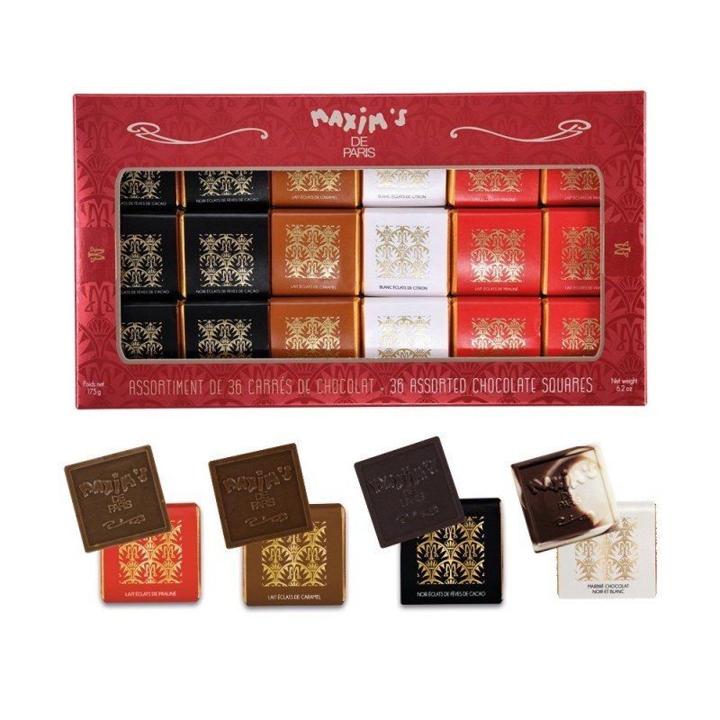 Assorted Chocolate Squares Gift Box, 36 Pces-Chocolate-Maxim's shop